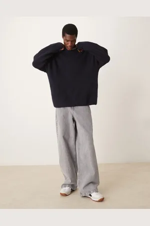 ASOS Vaqueros grises muy holgados con lavado desgastado de