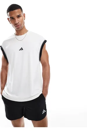 adidas Camiseta blanca sin mangas All-World de adidas Basketball-Blanco