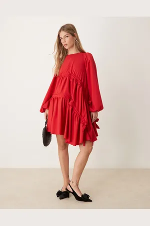 Ghospell Vestido corto fruncido de