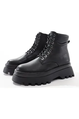 ASOS Botas negras con cordones y suela gruesa de