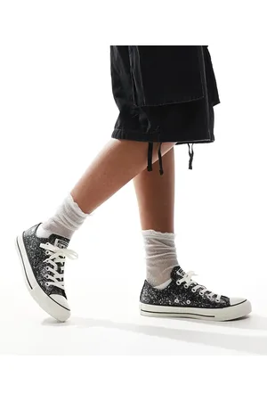 Converse Zapatillas negras con brillantina Chuck Taylor All Star Ox de