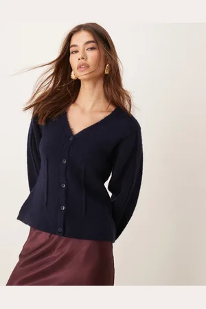 ASOS Cárdigan con cuello de pico y mangas estructuradas de