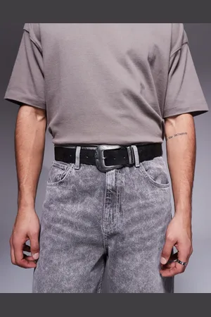 ASOS Cinturón estilo wéstern con diseño en relieve de cuero sintético de
