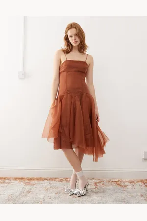 Reclaimed Vestido de fiesta midi de organza de