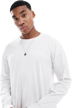 New Look Camiseta blanca extragrande de manga larga con diseño de