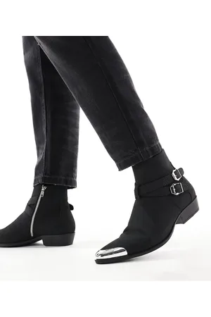 ASOS Botas negras con corras y tacones cubanos de