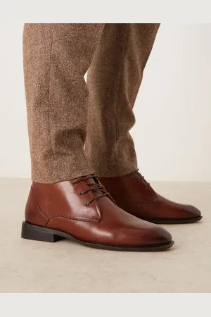 ASOS Botines Chukka color tostado con cordones de cuero de -Negro