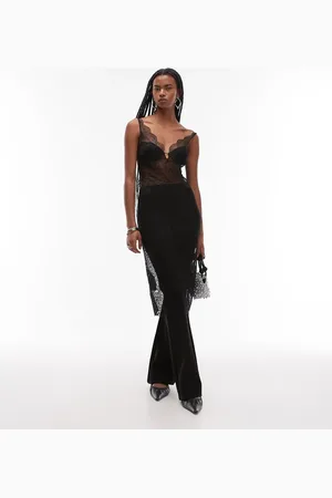 MANGO Vestido midi para superponer de encaje de