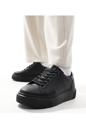 ASOS Zapatillas de deporte negras con suela gruesa y cordones de