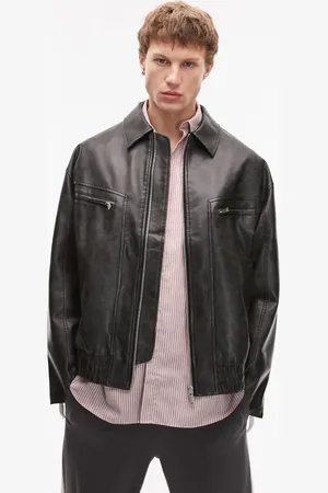 Topman Chaqueta bomber de cuero sintético efecto lavado de