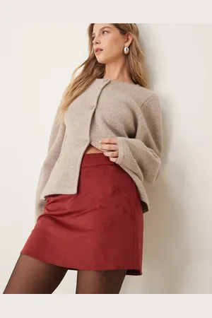 ASOS Minifalda de antelina de -Rojo