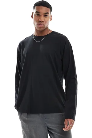 New Look Camiseta negra extragrande de manga larga de