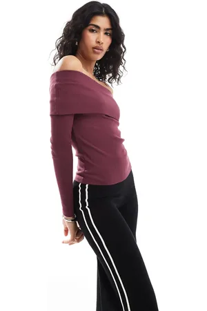 Miss Selfridge Top con detalle plegado ancho de -Rojo