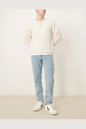ASOS Vaqueros azules de corte tapered con lavado medio de