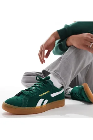 Reebok Zapatillas de deporte verdes de ante con suela de goma Club C Grounds de