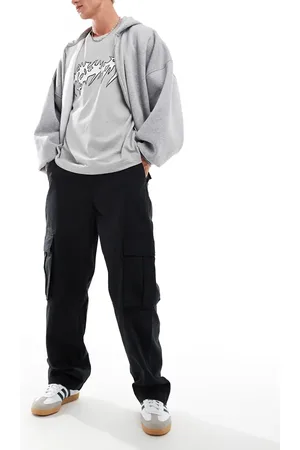 Cotton On Pantalones negros utilitarios y holgados con bolsillos de tejido antidesgarros de Cotton On