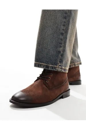 ASOS Botas marrones con cordones de ante encerado de