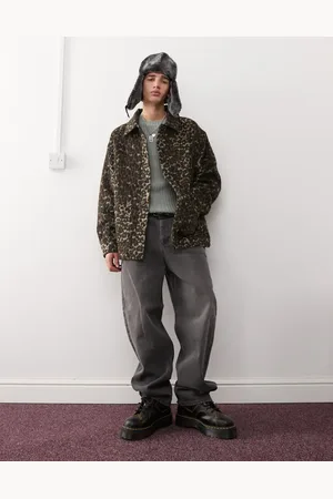 Reclaimed Chaqueta estilo camisa extragrande con estampado de leopardo de