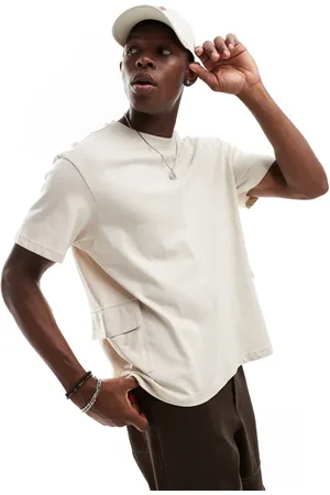 Another Influence Camiseta color utilitaria extragrande de -Beis neutro