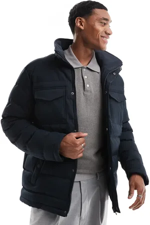 French Connection Chaqueta de vestir azul acolchada con bolsillos de French Connection