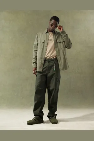 ASOS Pantalones cargo oscuro holgados de