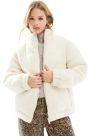 French Connection Chaqueta acolchada color crema de tejido tipo peluche de -Blanco