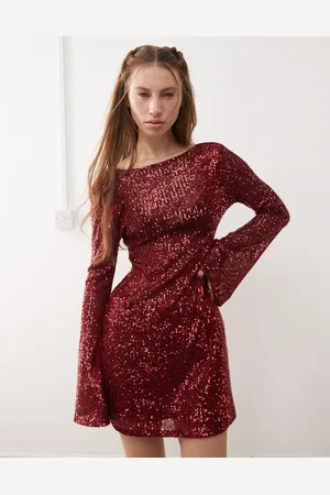 Reclaimed Vestido de fiesta corto de lentejuelas de -Rojo