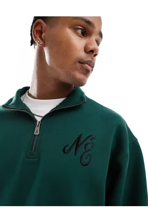 New Era Sudadera con logo y cremallera corta de