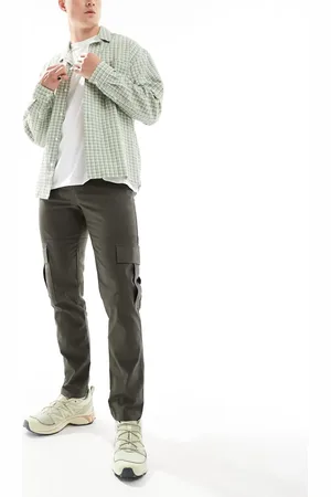 ASOS Pantalones cargo oscuro de corte slim de -Verde