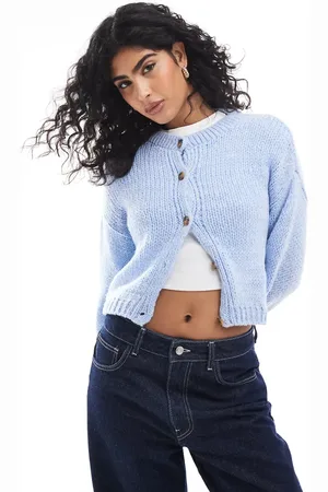 ASOS Cárdigan con cuello redondo de punto suelto de