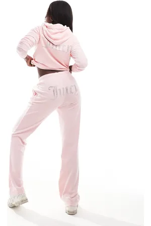 Juicy Couture Joggers rosa pastel de pernera recta de velour de (parte de un conjunto)