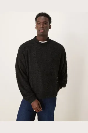 ASOS Jersey de corte cuadrado ultragrande con cuello alto y textura mullida de