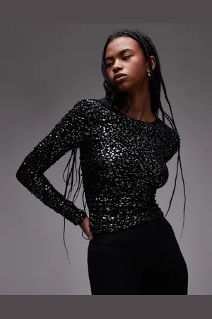 AllSaints Top de manga larga con estampado de leopardo Eris de -Marrón