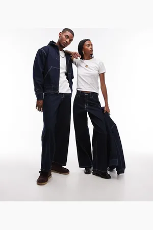 Dickies Vaqueros aclarado de pernera ancha y corte suelo Wave de