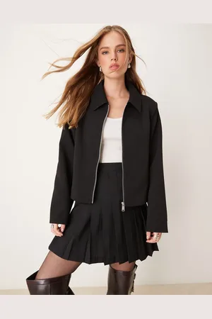 JDY Chaqueta de sastre negra con cremallera de