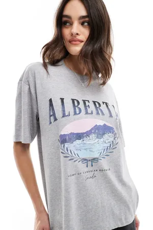 Cotton On Camiseta gris de corte cuadrado con estampado gráfico "Alberta" de Cotton On