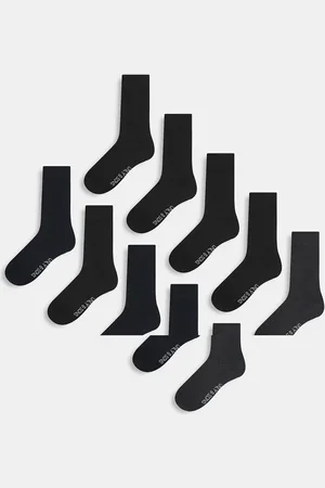 Only & Sons Pack de 10 pares de calcetines tobilleros de color gris, azul marino y de -Multicolor