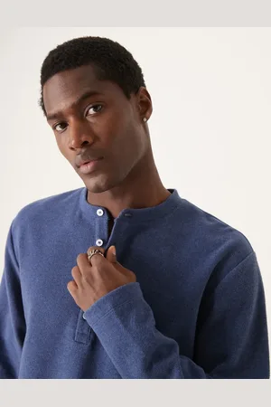 ASOS Jersey azul de manga larga y corte cuadrado con cuello panadero de