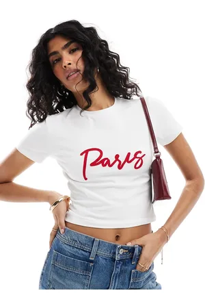 The Frolic Camiseta corta blanca con aplicación "Paris" exclusiva de