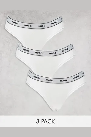 HUGO BOSS Pack de 3 braguitas blancas con logo en la cinturilla de HUGO Bodywear