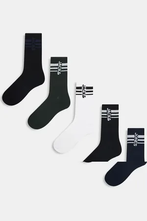 JACK & JONES Pack de 5 pares de calcetines de tenis en negro de