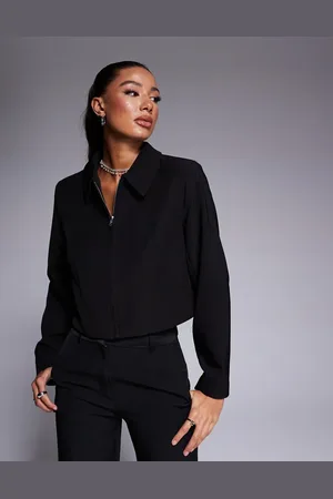 River Island Chaqueta negra con solapas y cremallera de