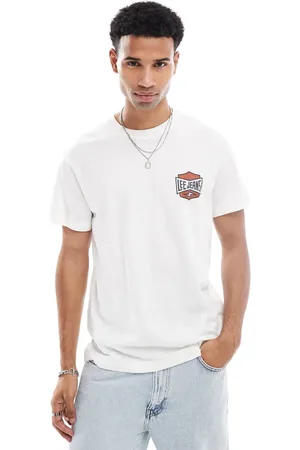 Lee Camiseta hueso holgada con logo en el pecho Archive de
