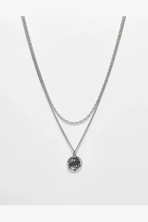 Reclaimed Collar de 2 hileras unisex con colgante de