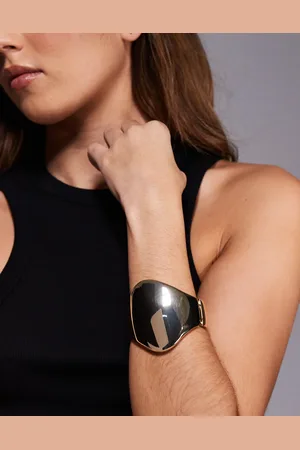 ASOS Pulsera dorada rígida con detalle abstracto grande de