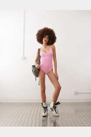 Monki Bañador rosa claro empolvado con cordones en la espalda de