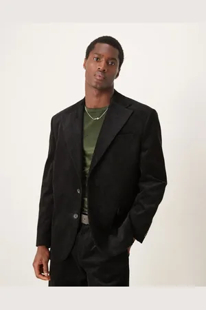 SELECTED Chaqueta de traje negra de corte estándar de pana Bowie de
