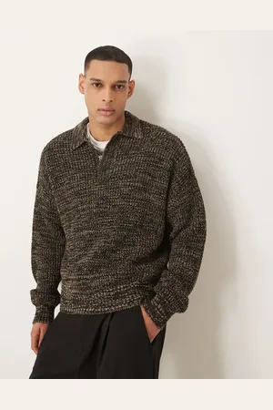ASOS Polo de corte cuadrado extragrande con tapeta de botones de presión de punto de