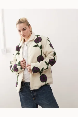 Obey Chaqueta multicolor con patrón de jacquard de sherpa Fields de