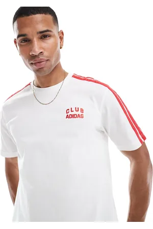 adidas Camiseta blanca y roja con detalle estampado de adidas Sportswear